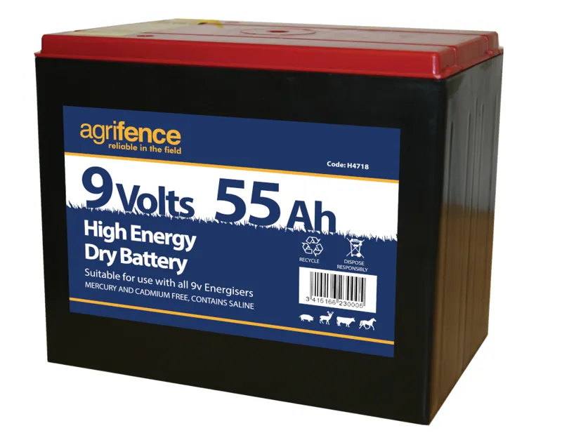 Agrifence Dry Battery 9v 55Ah